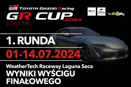 Wyniki wyścigu finałowego - 1. runda TOYOTA GR CUP DIGITAL - Toyota GR Supra - Laguna Seca